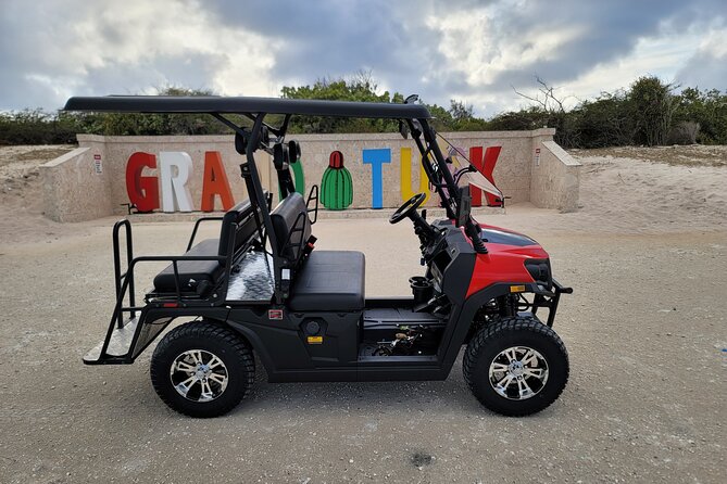 4Seater UTV Golf Cart in Grand Turk - Picking up the cart outside the cruise terminal
