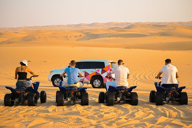 Abu Dhabi Evening Desert Safari - Private car Dune bashing & BBQ - Sandboarding and the first desert stops