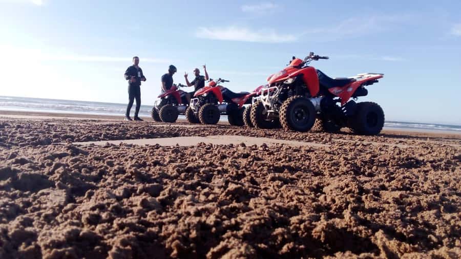 Agadir/Taghazout: Quad Bike and Sandboarding Tour - The quad ride from village tracks to the beach