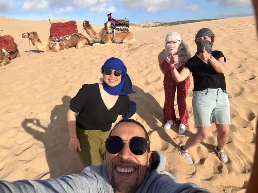 Agadir/Taghazout : Quad Bike & Camel Ride On The Beach - Riding the camels toward the headland