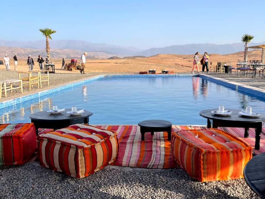 Agafay Desert Day: Quad Bike, Lunch & Swim Adventure - Moroccan lunch under a desert tent