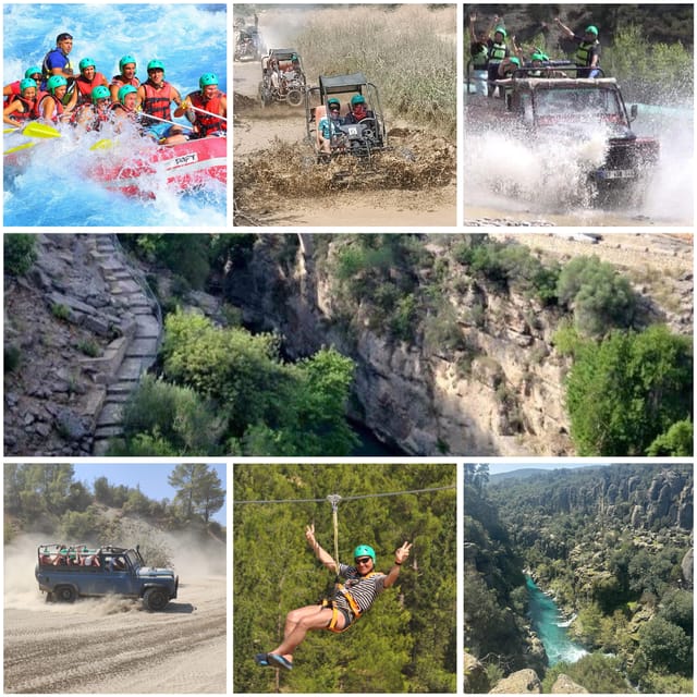 Antalya: Rafting Jeep Buggy&Quad Safari zipline canyon visit - A big-action day outside Antalya