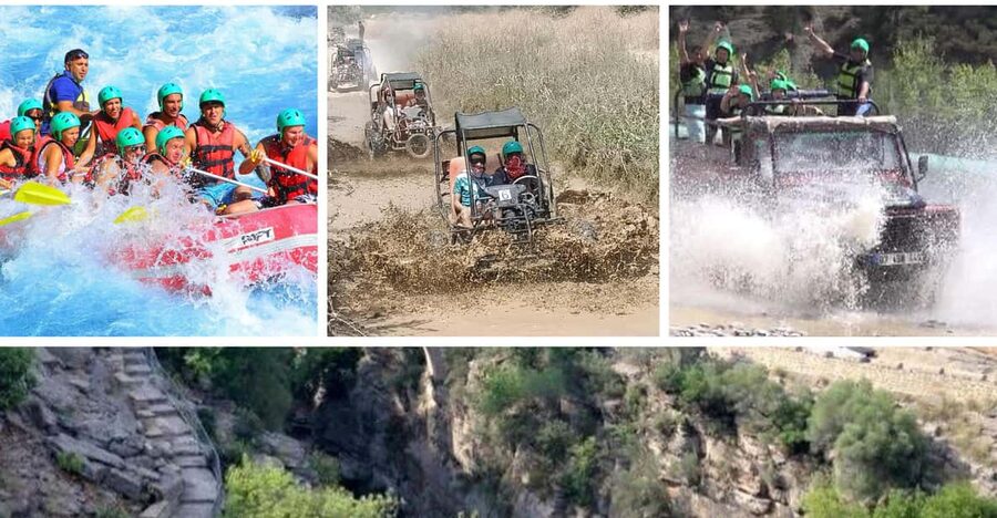Antalya: Rafting Jeep Buggy&Quad Safari zipline canyon visit - Ziplining above the canyon