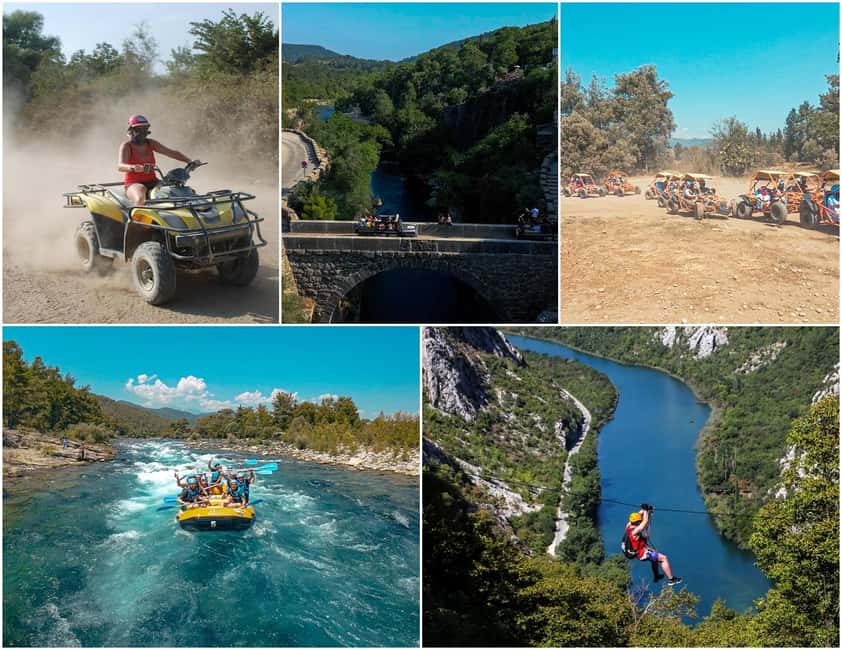 Antalya/Side: Quad, Buggy, Rafting & Zipline Tour with Lunch - From Side to the Taurus Mountains