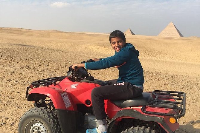 ATV Quad Bike Tour at Pyramids of Giza - Riding from the base toward the dunes