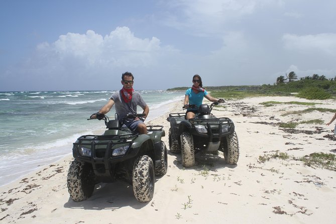 ATV Seashore + Cenote Combo: Mezcalitos & Mayan Cenote Experience - Riding from Castillo Real toward Mezcalitos