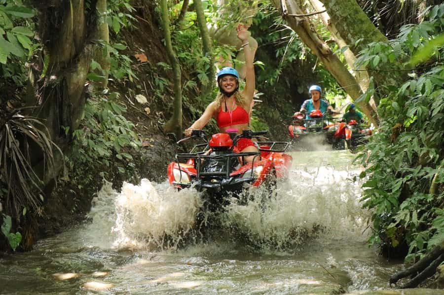 Bali: ATV Quad Bike Through Waterfall and Tunnel - A muddy route through Bongkasa