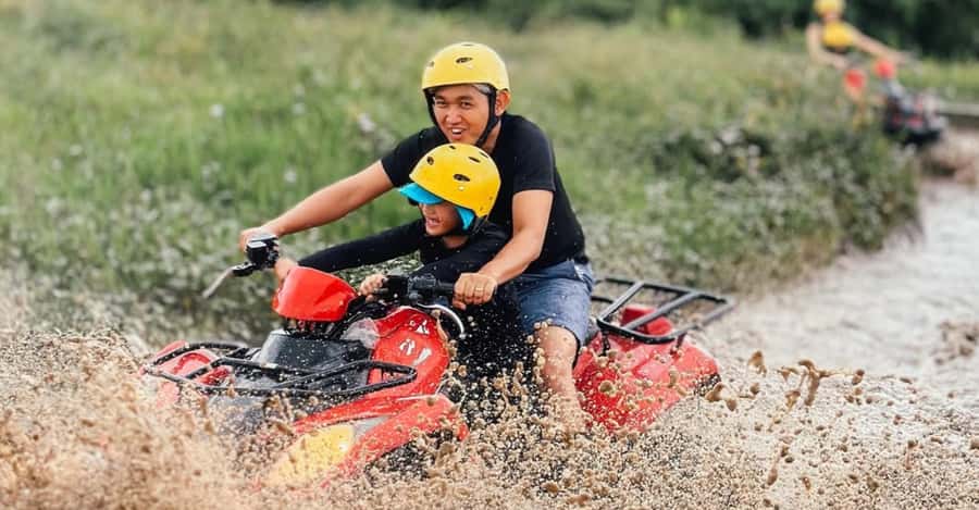 Bali: ATV Ride Adventure with track river bank, dense forest - Forest, riverbank, and cave sections
