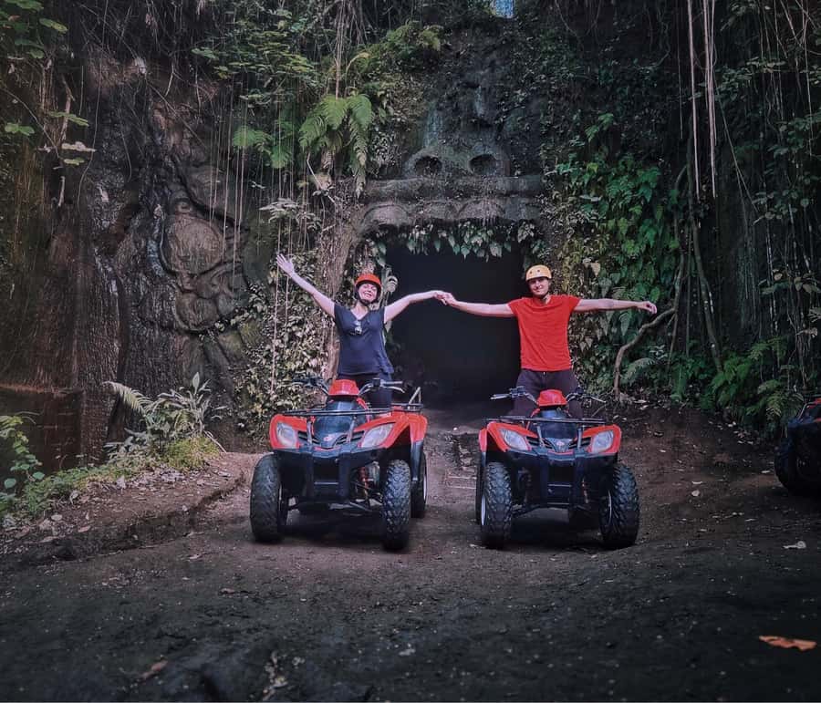 Bali: Ubud Gorilla Cave Track ATV & Waterfall Tour with Meal - Key points at a glance