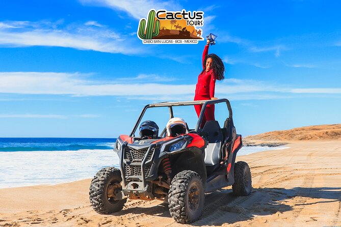 Beach and Desert UTV Tour in Cabo - Getting fitted with a helmet, goggles, and UTV