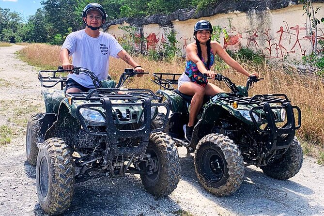 Best Cozumel ATV Jungle Tour + Jade Cavern + Beach + Locker - Cooling off at San Francisco Beach Club