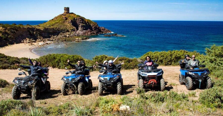 Bosa: Coast and Country Guided Quad Bike Tour - Columbargia: the first 20-minute beach stop