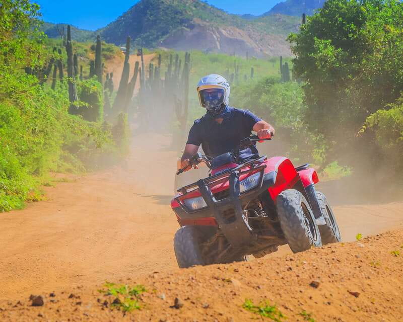 Cabo: Beach & Desert Single ATV Tour with Tequila Tasting - Across desert trails and dry riverbed