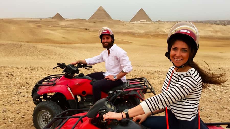 Cairo: Private Quad Bike Desert Tour with Pyramids & Sunset - The desert route and pyramid photo stops