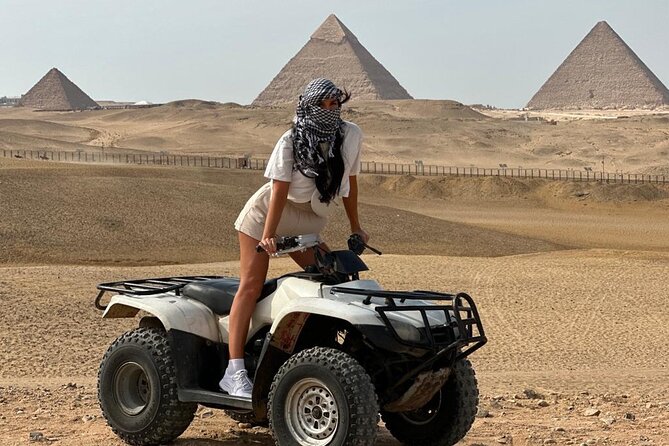 Camel Ride and ATV Quad Bike Around Giza Pyramids - A camel and ATV view of the Giza pyramids