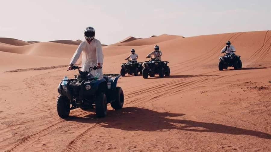 Desert Safari, Quad Bike, Camel Ride, Falcon & Sandboarding - Sandboarding from the high dunes
