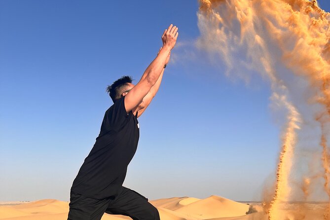 Desert Safari with Dune Bashing and Camel Ride plus Sand Boarding - Camel riding and sand boarding at camp