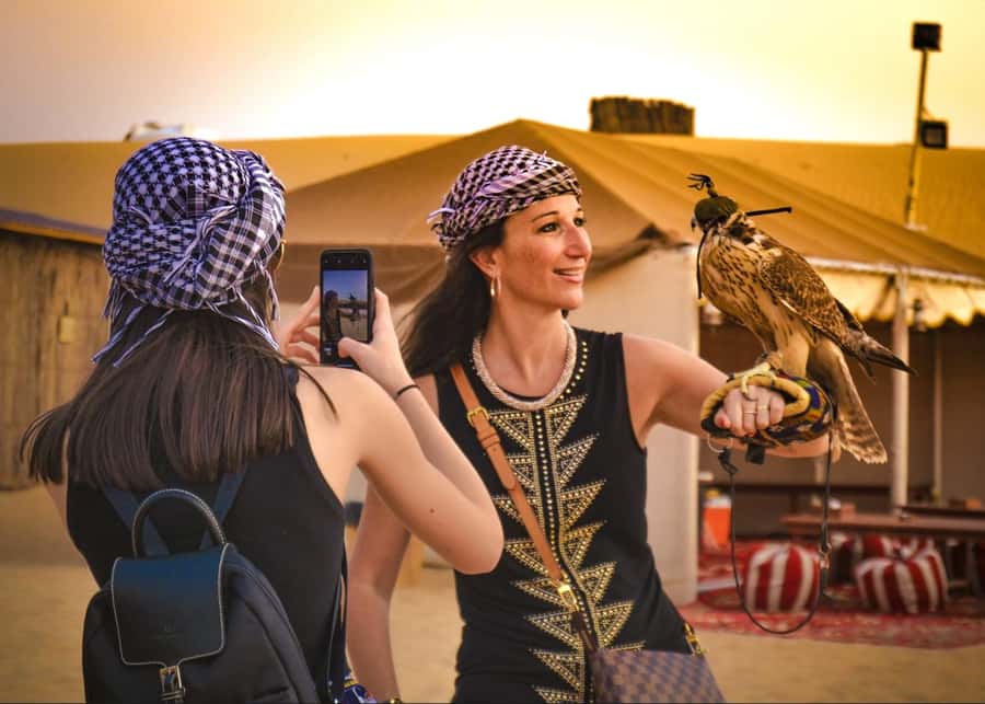 Doha: ATV Quad Bike and Buggy Desert Safari with Camel Ride - Camels, falcons, and Bedouin hospitality