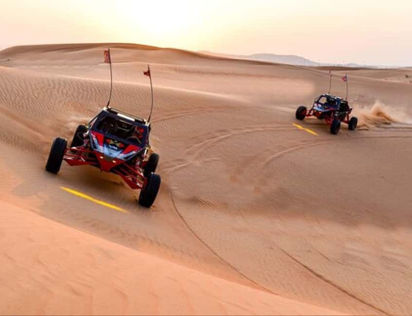 Doha: Self-Ride Desert Dune Buggy Experience with Guide - Sunset by the dunes and sea