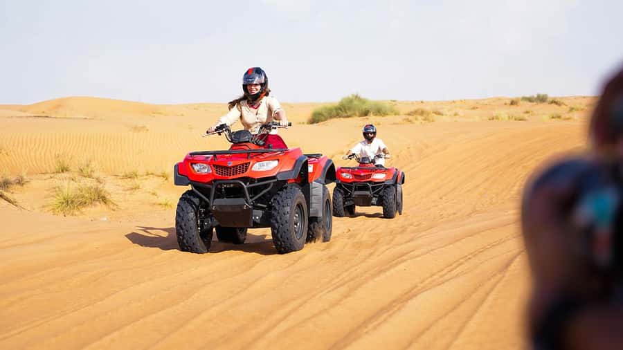 Dubai: Desert Safari, Camel Ride, Sandboarding, Quad Bike - The optional 30-minute quad-bike ride