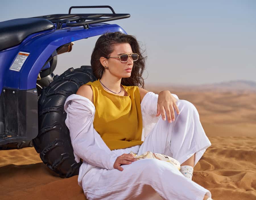 Dubai: Desert Safari, Quad Bike & Premium Camp Experience - Entering Noble Camp for the slower half