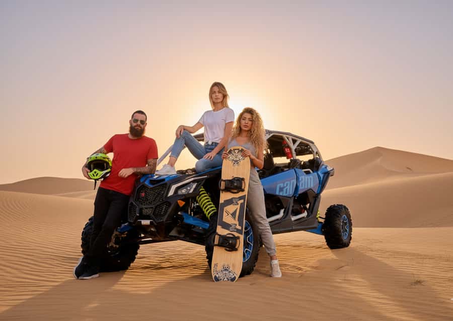 Dubai: Desert Safari, Quad Bike, Sandboarding, Camels & BBQ - The optional quad-bike session