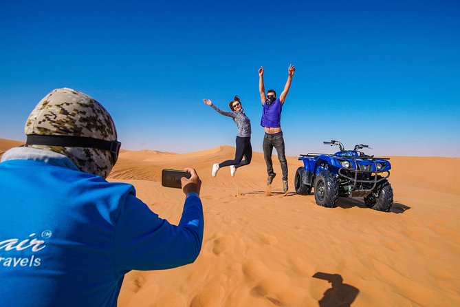 Dubai Red Dunes ATV, Camels, Stargazing & 5<em> BBQ Al Khayma Camp – Key points to know before booking’ /></p>
<ul>
<li><strong>The one-hour ATV ride is the main adrenaline hit:</strong> You ride across the red dunes after a safety briefing, with a guide nearby.</li>
<li><strong>Al Khayma Camp fills the second half:</strong> Expect camels, henna for women, falcon photos, Arabic dress, shisha, dinner, live entertainment, and stargazing on evening departures.</li>
<li><strong>The evening slot gives you the fullest program:</strong> Fire shows and stargazing are not included in the 11:30 AM departure.</li>
<li><strong>The price covers a lot:</strong> At $88 per person, the package includes transport, food, drinks, activities, and equipment, though dune bashing in a 4×4 is not included.</li>
<li><strong>The ATV carries real responsibility:</strong> You must be over 14, sign an indemnity form, and pay for any damage caused to the vehicle.</li>
<li><strong>Guides make a real difference:</strong> Names praised in feedback include Dennis, Asif Foji, Abdul Wahab, Imran Khan, Anas, Omar, and Youness.</li>
</ul>
<h2>Red dunes, quad bikes, and a well-packed day</h2>
<p><img width="669" height="446" decoding="async" src=