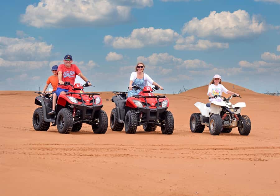 Dubai: Red Dunes Evening Quad Bike, Dune Blast with BBQ - The ride from Dubai or Sharjah