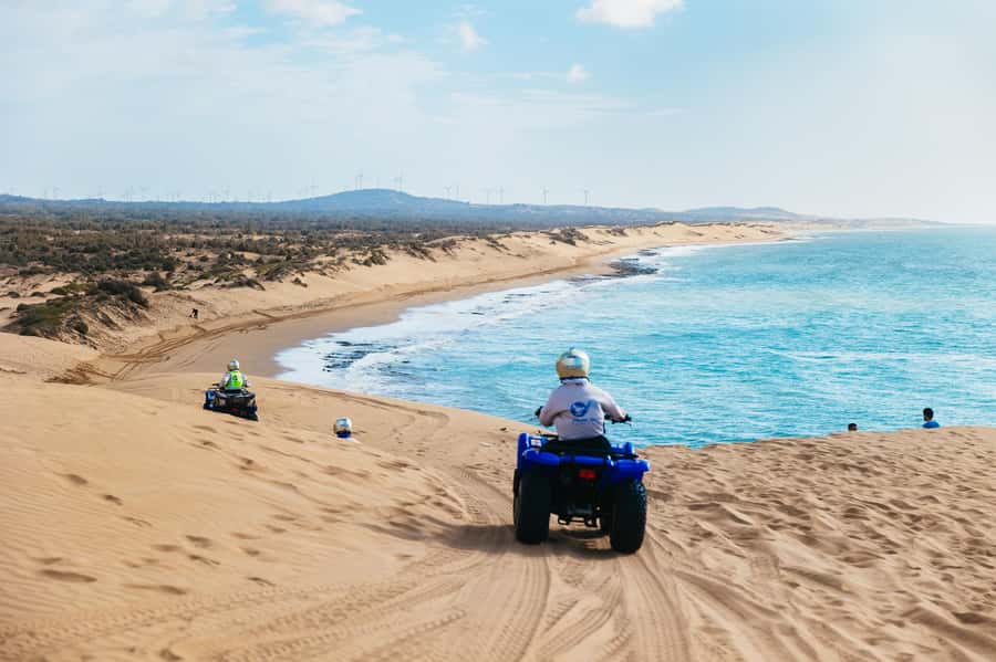Essaouira Sand Dunes: Half Day Quad Bike Tour - Crossing Oued Ksob toward the Sultan’s Palace ruins