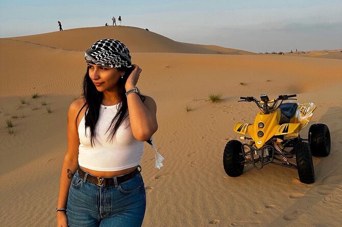 Evening Desert Safari Quad Bike and Live BBQ - Sunset, camel riding, and a Bedouin-style camp