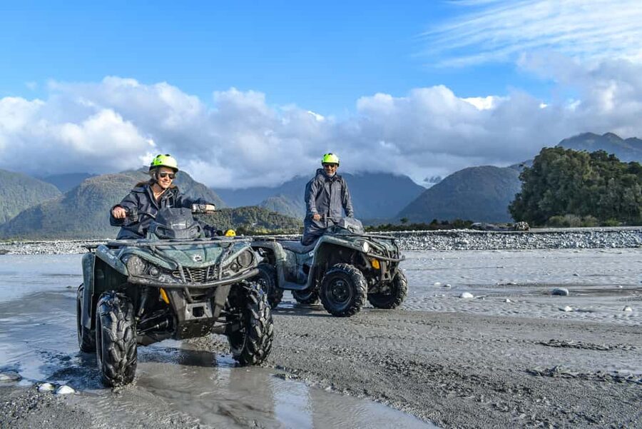 Franz Josef Town: Scenic Glacier Quad Bike Tour with Gear - Rocky riverbeds and Franz Josef Glacier views