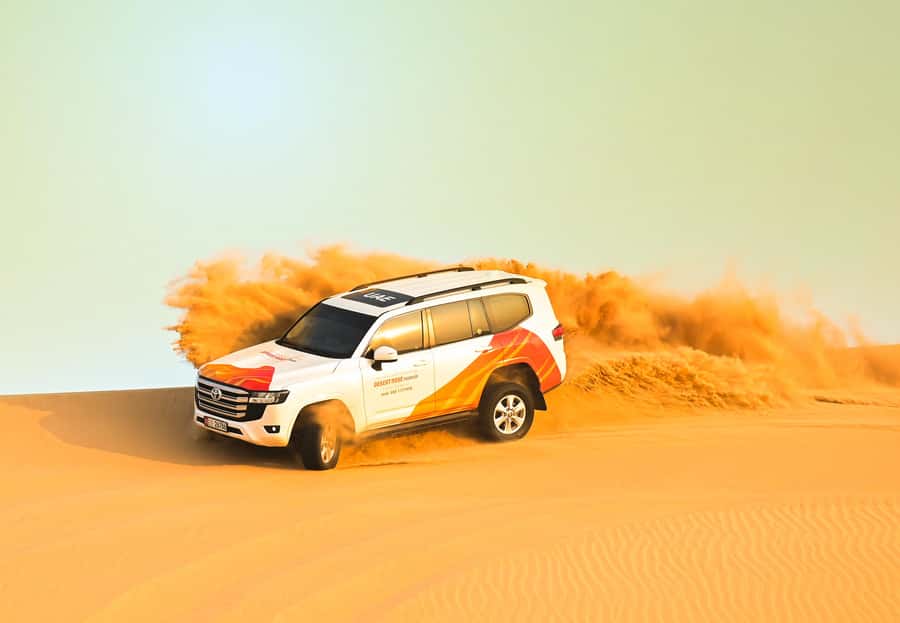 From Abu Dhabi: Dune Bashing Desert Safari - The Abu Dhabi dunes begin with a serious jolt