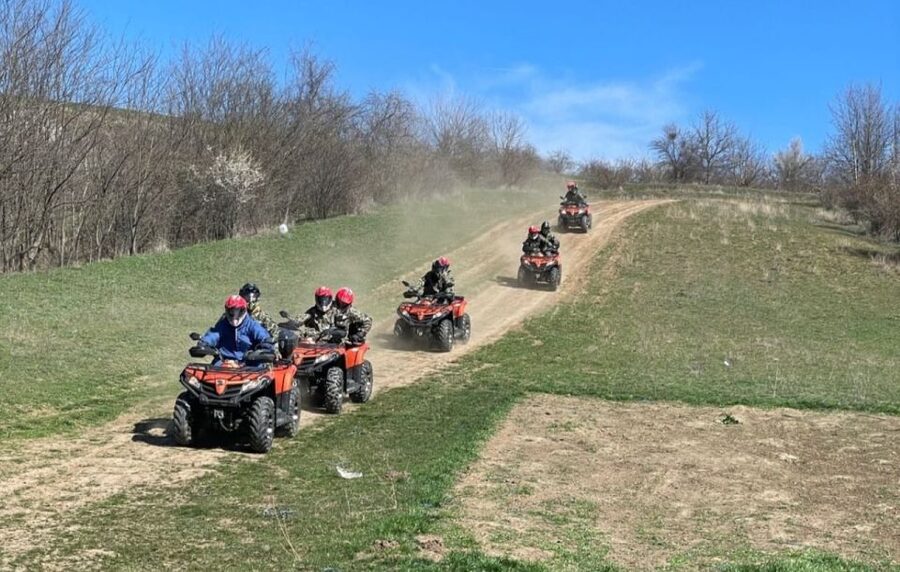 From Bucharest: Forest and Hills ATV Quad Bike Tour - Getting suited up for the two-hour ride