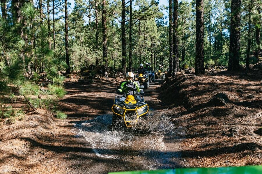 From Costa Adeje: Mount Teide Forest Off-Road Quad Bike Tour - A careful start before the dirt tracks