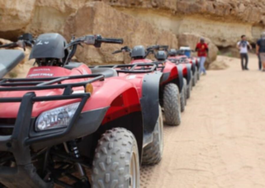 From El Gouna: Dry Canyon Quad Bike Morning Tour - Starting at the motor park with a quick training session