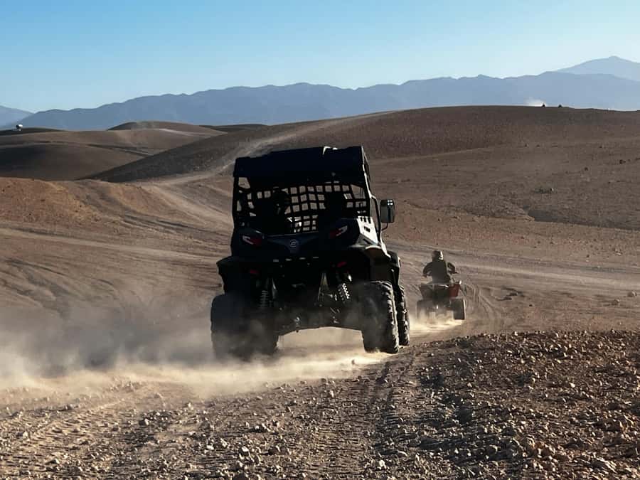 From Marrakech: Agafay Desert Buggy 1Hour & Dinner Show - Sunset, photographs, and the change of pace