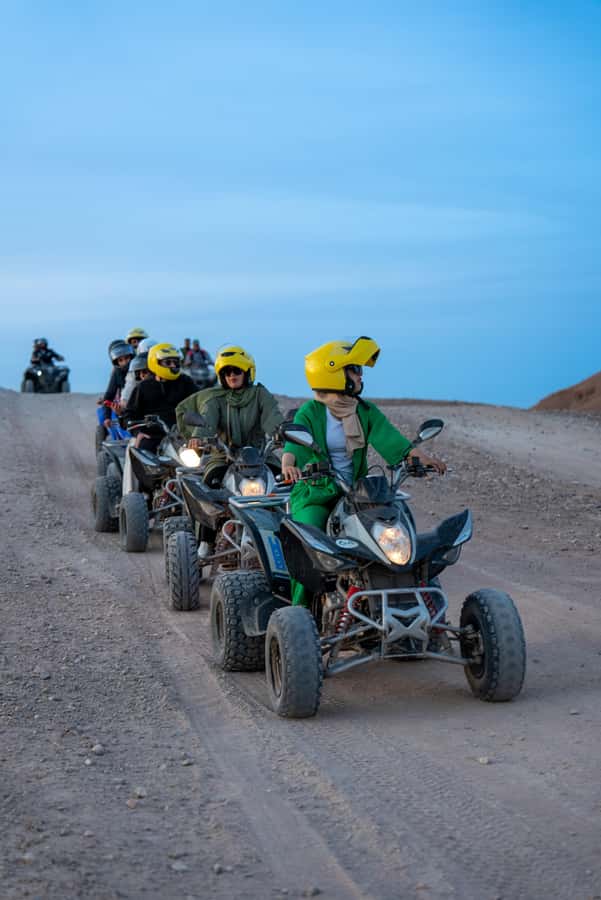From Marrakech: Agafay Desert Quad Biking with Dinner & Show - Sunset views across the Atlas foothills