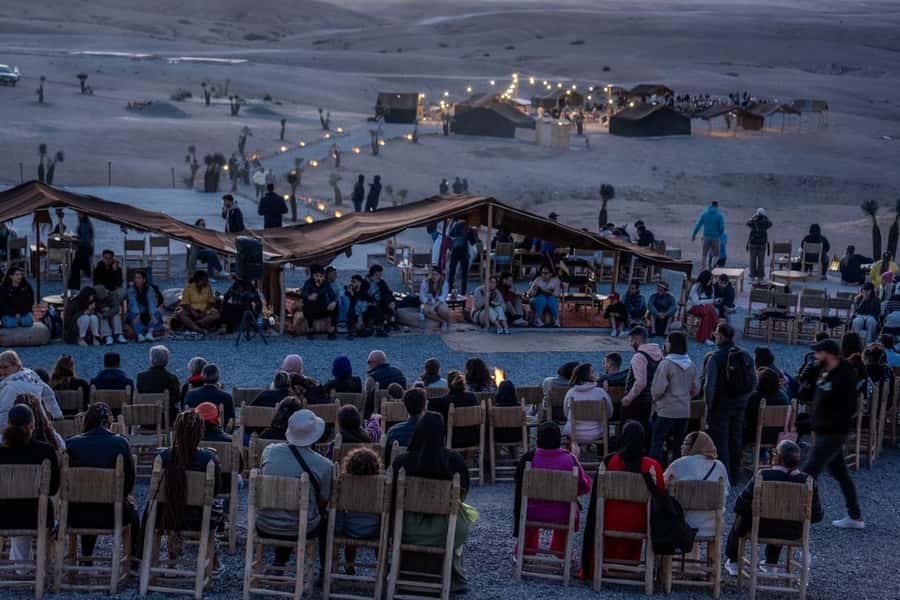 From Marrakech: Agafay Desert Quad Biking with Dinner & Show - Dinner under a nomadic-style tent