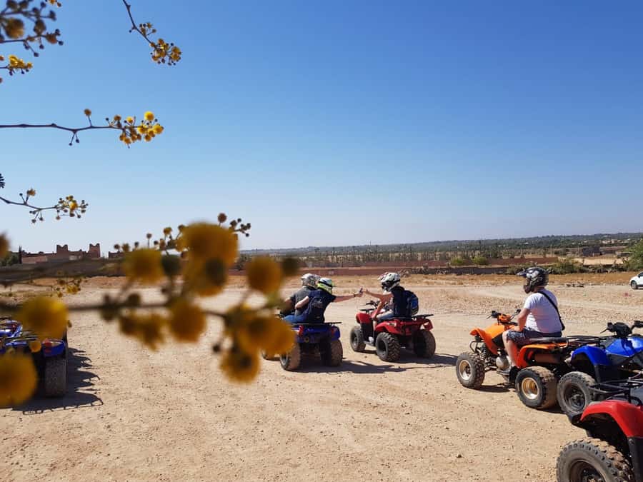 From: Marrakech: Lalla Takerkoust Lake Quad Bike Experience - Tracks, villages, and Atlas air