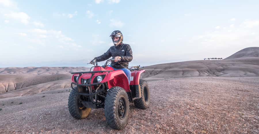 From Marrakech: Premium Agafay Desert Half-Day Quad Biking - Getting ready at the desert base