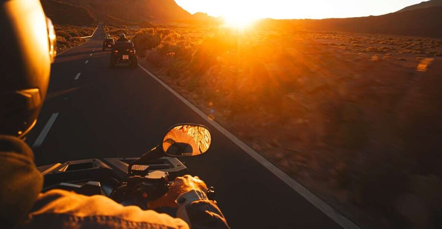 From Santiago del Teide: Sunset Quad Trip to Mount Teide - Riding from Santiago del Teide toward Mount Teide