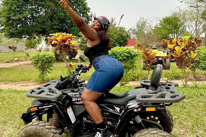 Full Day Tour Waterfalls Quad biking and Aburi Botanical Gardens - Adukrom quad biking on rough trails