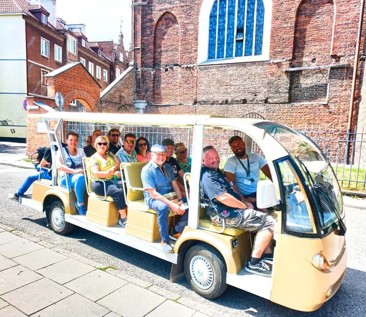 Gdansk: Top Unlimited Beer & Highlights Tour by Golf Buggy - The Motława river and the Great Harbor Crane
