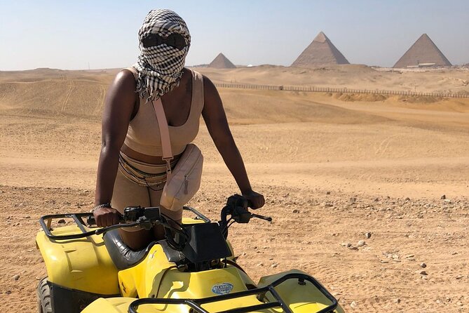 Giza pyramids, Sphinx, ATV bike, Lunch,Camel ride, Dinner cruise& shopping tour - Lunch and the shopping stops