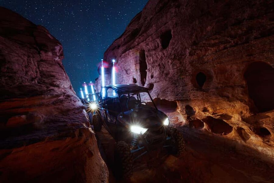 Greater Zion: Dark Sky UTV Tour with Stargazing - Red rock trails after sunset