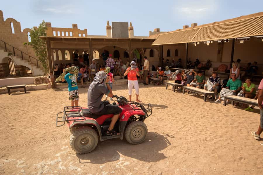 Hurghada: Desert Quad Bike Camel Ride with Optional GoPro - Sunset dinner, show, and stargazing
