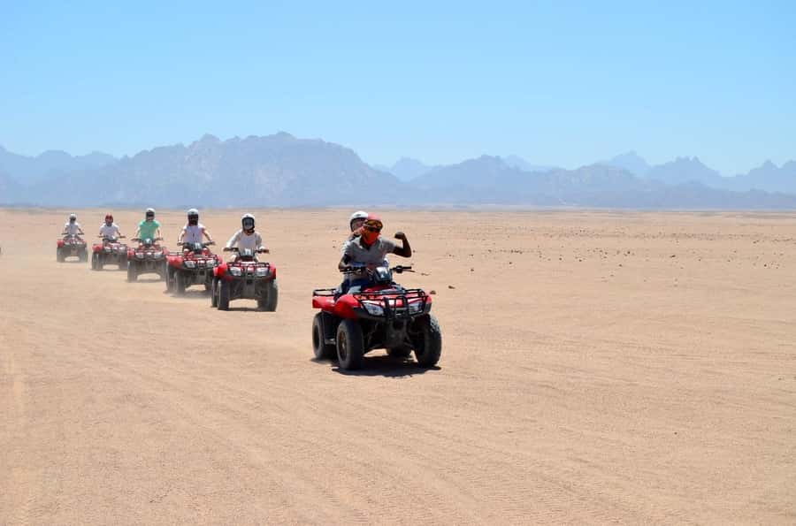 Hurghada: Quad Bike, Buggy, and Camel Ride & Bedouin Village - From Hurghada hotel to the desert base