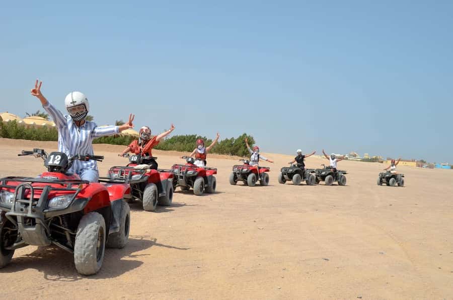 Hurghada: Quad Bike, Buggy, and Camel Ride & Bedouin Village - Thirty minutes across the desert by quad bike