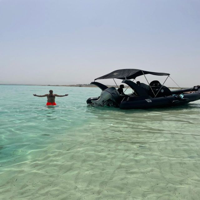 Hurghada: Safari ATV Quad & Speedboat to Orange bay island - Tea and a camel ride at the Bedouin stop