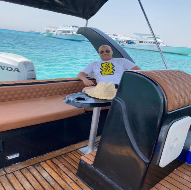 Hurghada: Safari ATV Quad & Speedboat to Orange bay island - From the marina to Orange Bay by speedboat
